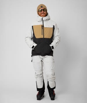 2117 7513925 7523925 men backa padded ski jacket bib pants color block black kitt brown light grey a