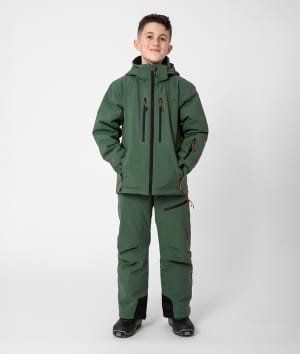 2117 7513932 7523932 junior child langas light padded ski jacket pants forest green a 2