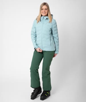 2117 7613937 7623923 women alip sala 3 layer shell partly light padded ski jacket pants forest greenocean blue a