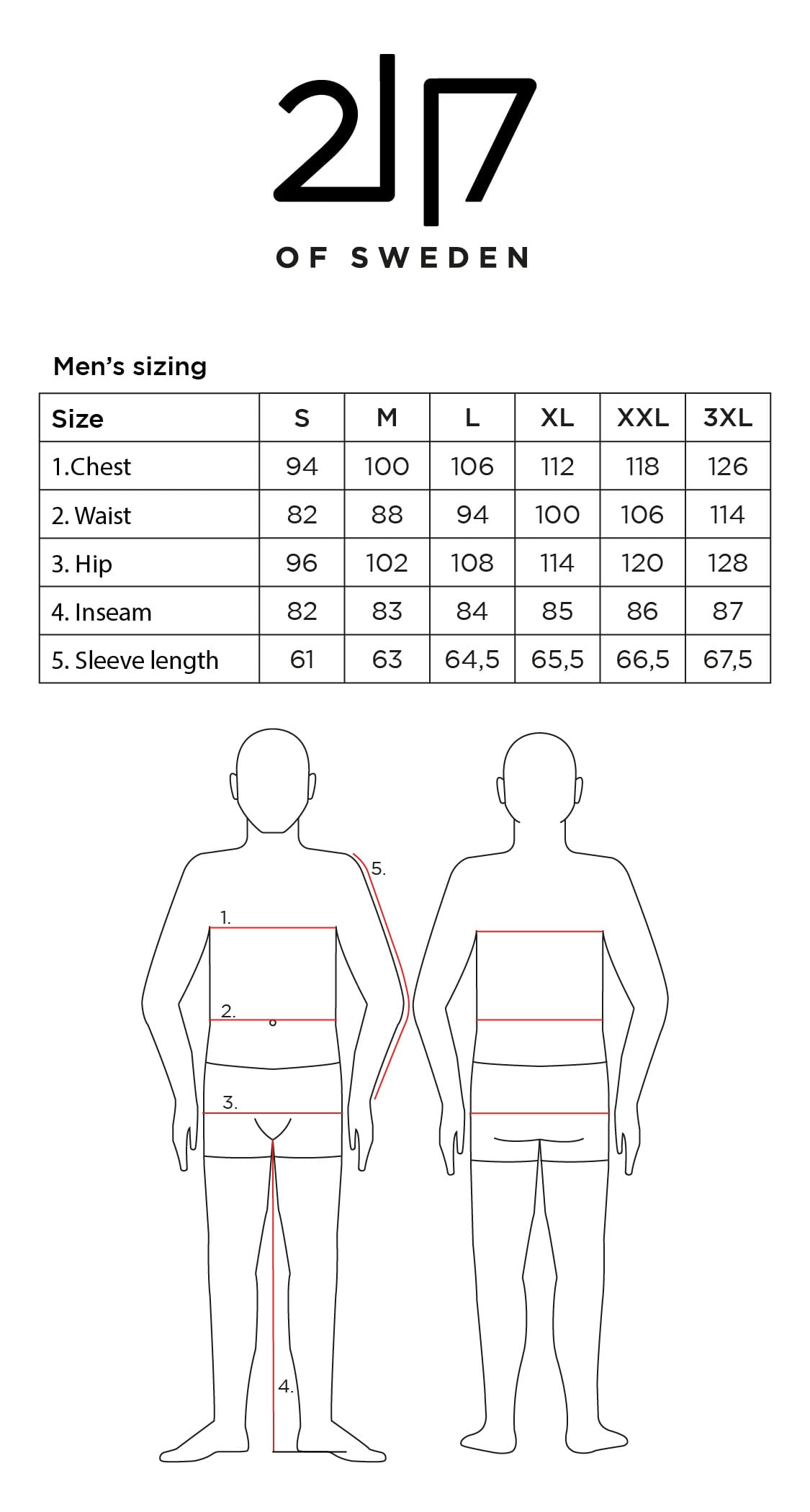 2117 Mens sizing AW23 new
