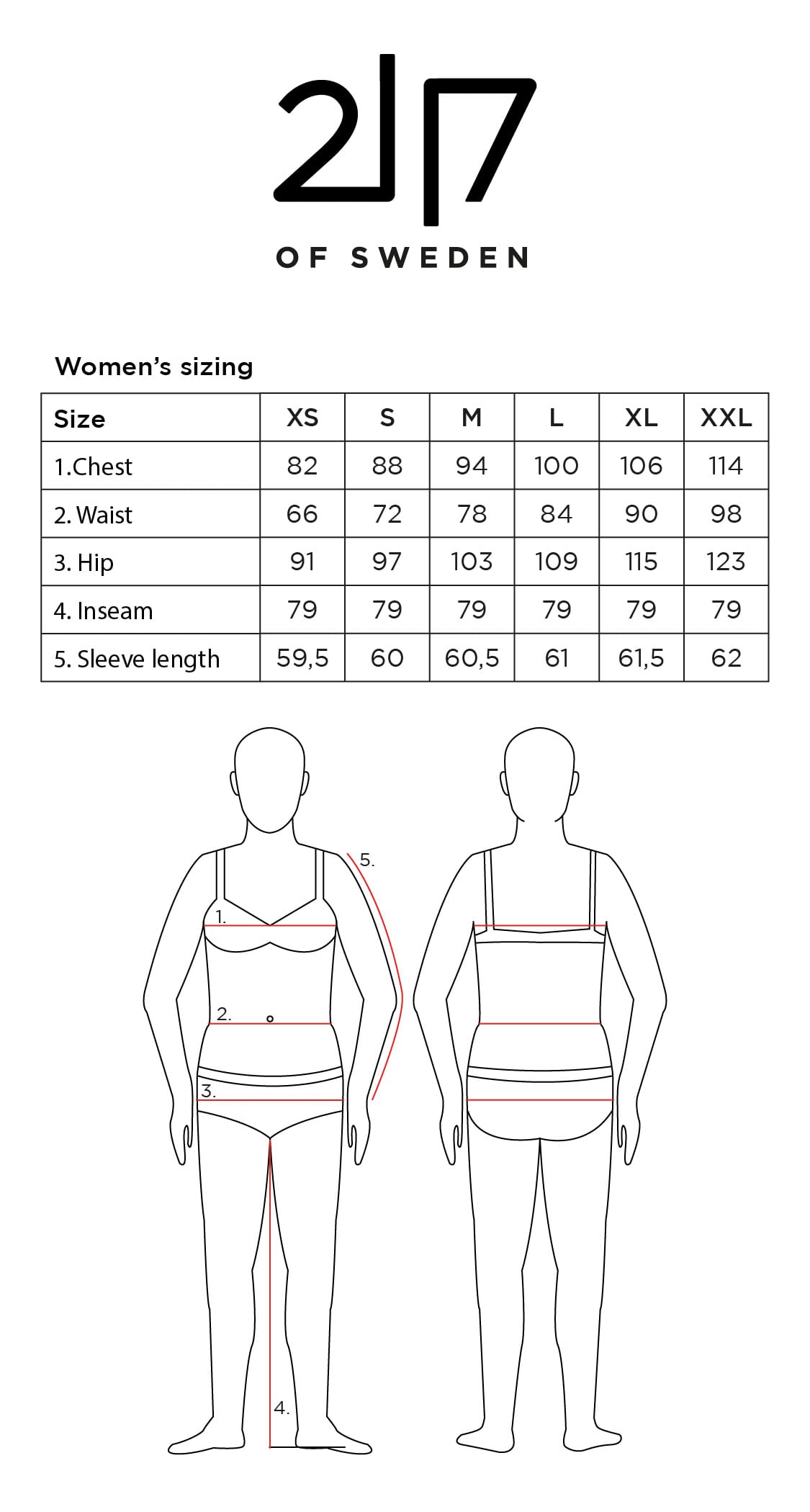 2117 Womens sizing AW23 new