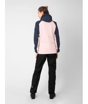 2117 7614907 women klacken 2,5 layer rain jacket black front
