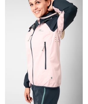 2117 7614907 women klacken 2,5 layer rain jacket black front