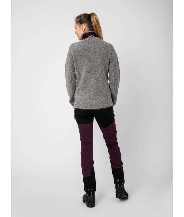 2117 7914925 women skord wool pile jacket grey melange front